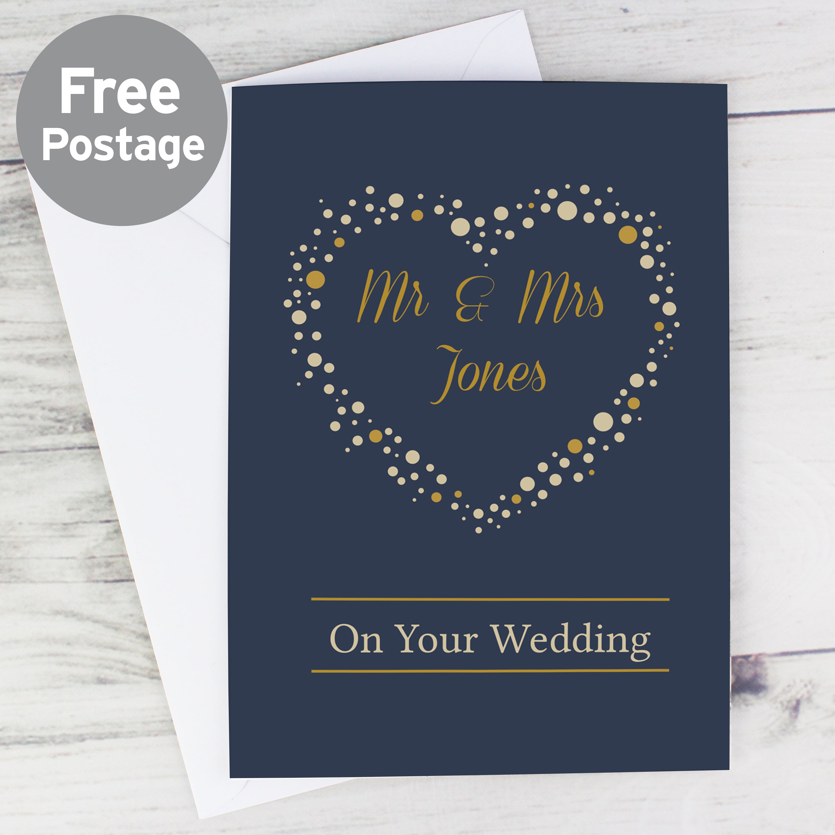 Personalised Gold Confetti Heart Card Everything Personal