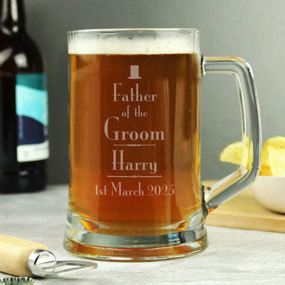 Personalised Decorative Wedding Father of the Groom Tankard Glasses & Barware Everything Personal