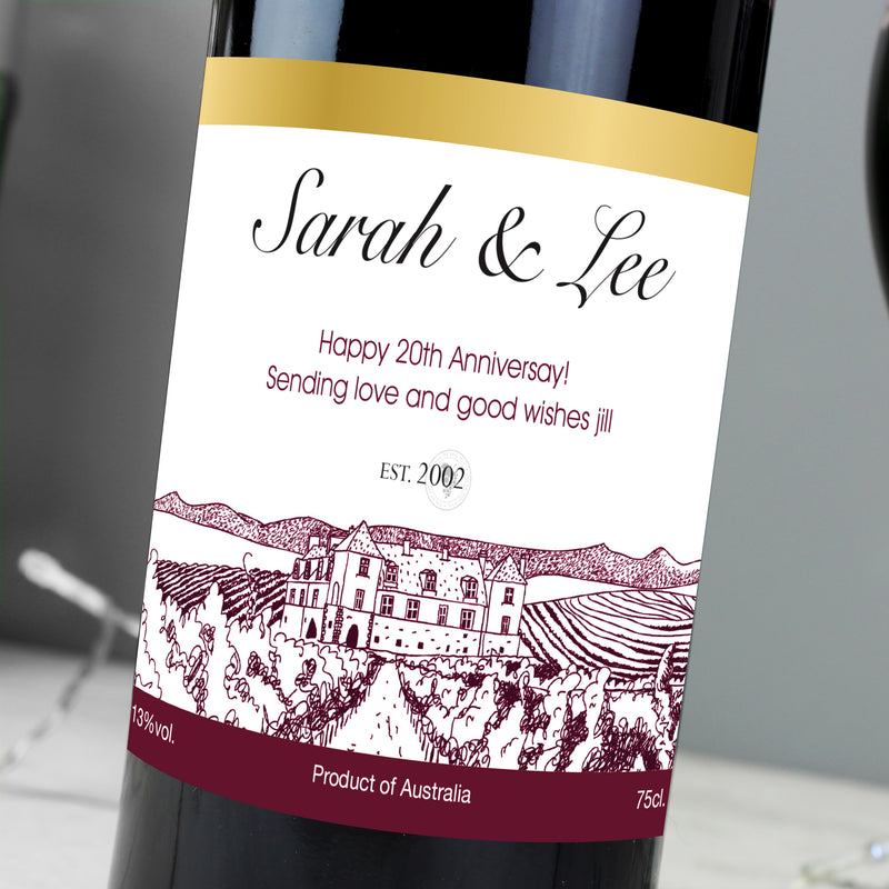 Personalised Vineyard Red Wine Food & Drink Everything Personal