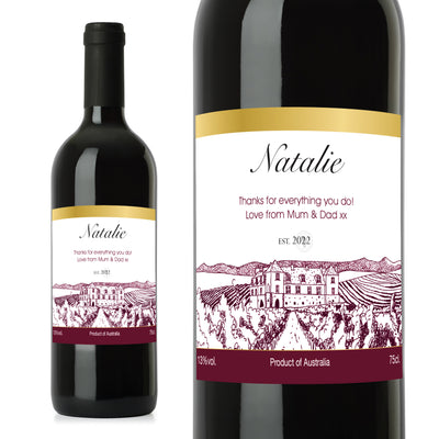 Personalised Vineyard Red Wine Food & Drink Everything Personal