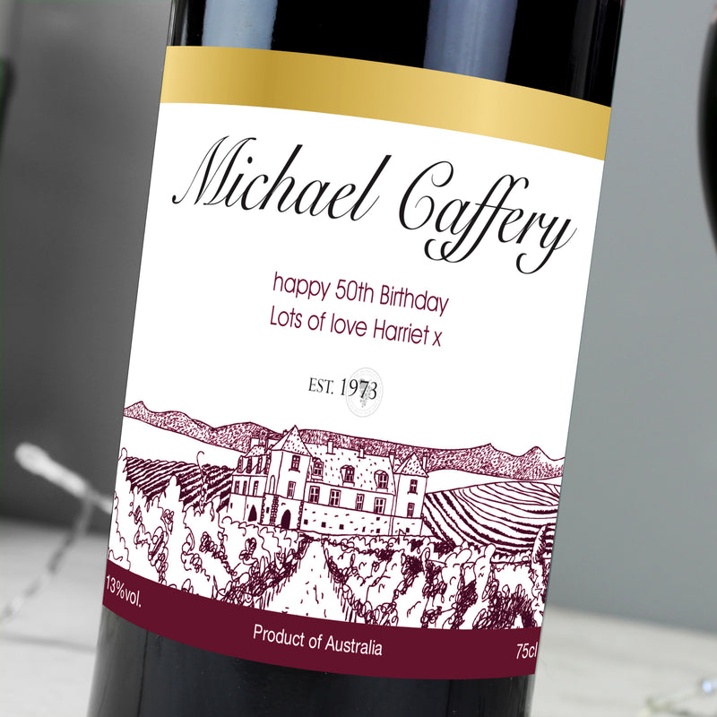 Personalised Vineyard Red Wine Food & Drink Everything Personal