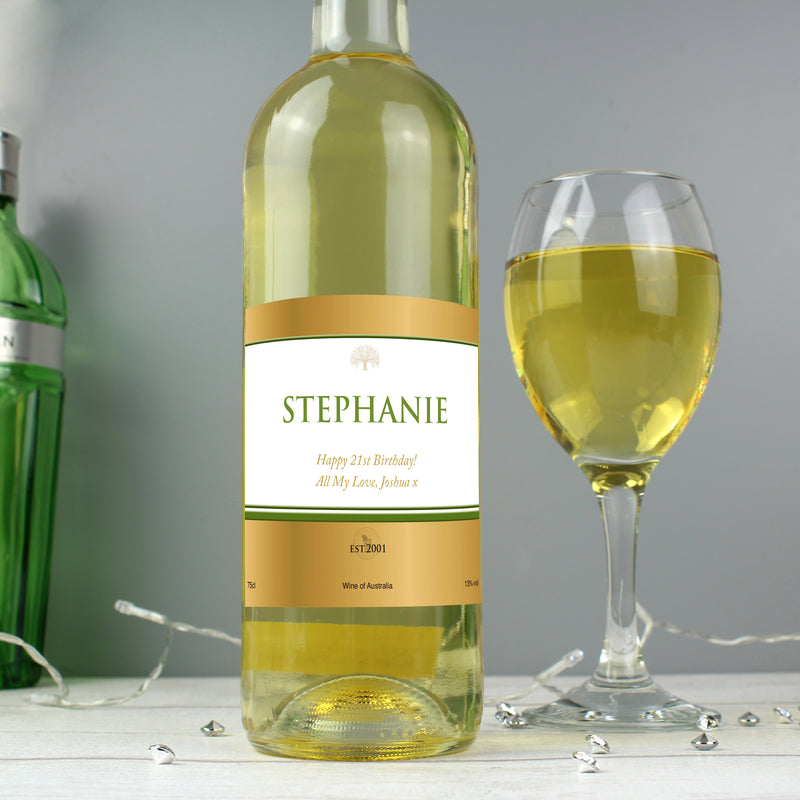 Personalised Gold Label White Wine Alcohol Everything Personal