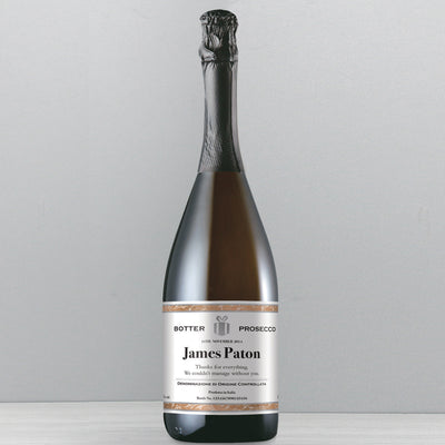 Personalised Contemporary Label Prosecco Alcohol Everything Personal