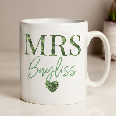 Personalised Mrs Foliage Mug Mugs Everything Personal