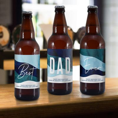 Personalised Best Dad Ever Pack of 3 Beer Alcohol Everything Personal