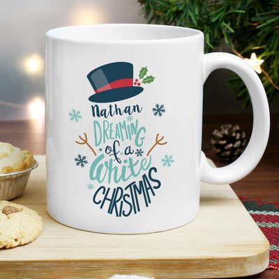 Personalised White Christmas Mug Mugs Everything Personal