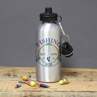 Personalised Fishing Club Silver Drinks Bottle Drinks Bottles Everything Personal