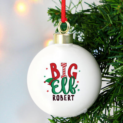 Personalised Big Elf Bauble Hanging Decorations & Signs Everything Personal