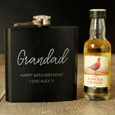 Personalised Hipflask and Whiskey Miniature Set Everything Personal