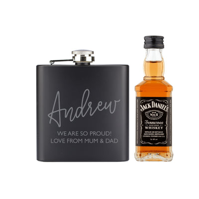 Personalised Hipflask and Whiskey Miniature Set Glasses & Barware Everything Personal