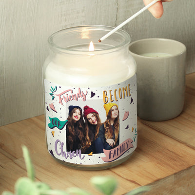 Personalised Chosen Family Photo Upload Large Scented Jar Candle Candles & Reed Diffusers Everything Personal