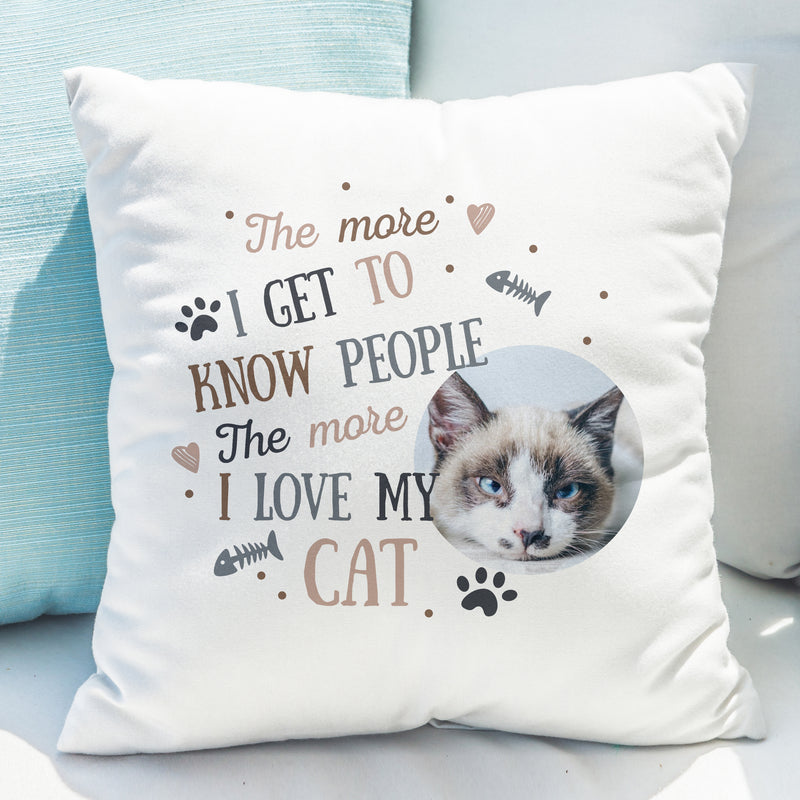 Personalised I Love My Cat Photo Upload Cushion Textiles Everything Personal