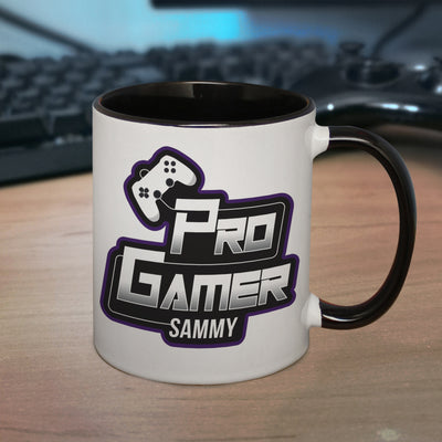 Personalised Pro Gamer Black Handled Mug Mugs Everything Personal