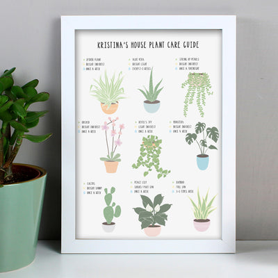 Personalised Plants Guide White A4 Framed Print Framed Prints Everything Personal