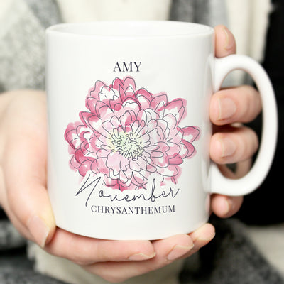 Personalised Flower of the Month Mug Mugs Everything Personal