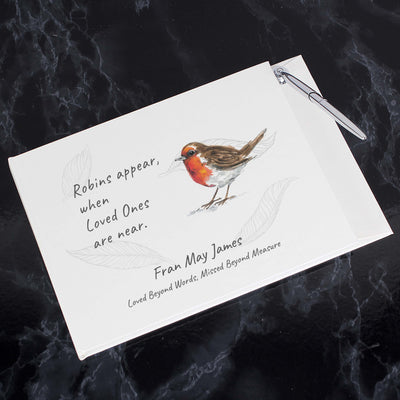 Personalised Robins Appear Guest Book Stationery & Pens Everything Personal