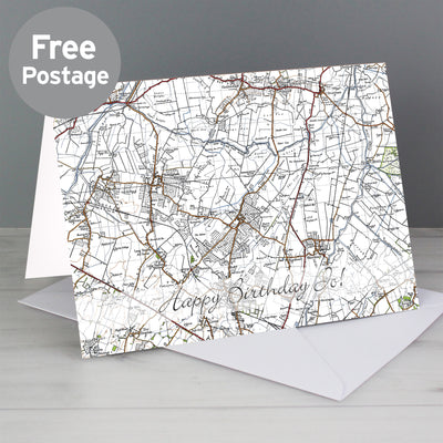 Personalised 1945 - 1948 New Popular Map Card Greetings Cards Everything Personal