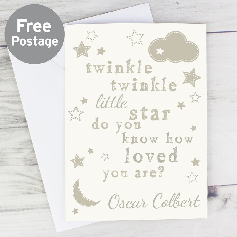 Personalised Twinkle Twinkle Card Greetings Cards Everything Personal