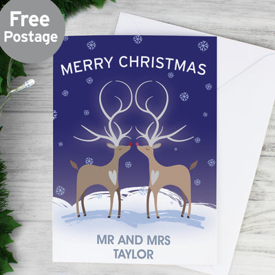 Personalised Reindeer Couple Card Greetings Cards Everything Personal