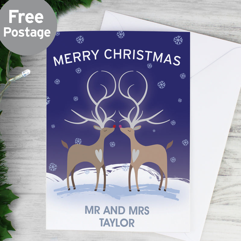 Personalised Reindeer Couple Card Greetings Cards Everything Personal