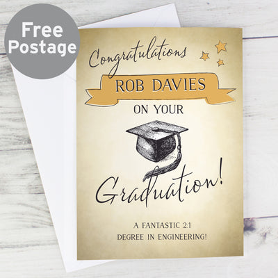 Personalised Gold Star Graduation Card Greetings Cards Everything Personal