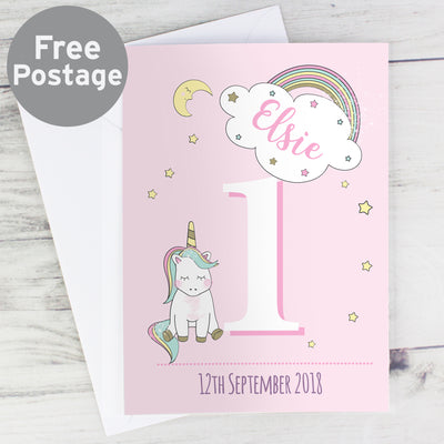 Personalised Baby Unicorn Birthday Age Card Greetings Cards Everything Personal