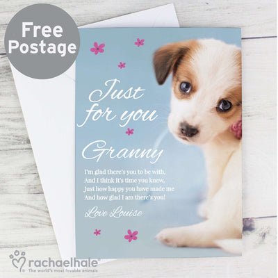 Personalised 'Just for You' Puppy Card Greetings Cards Everything Personal