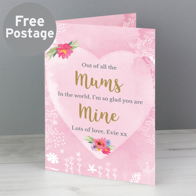 Personalised Floral Watercolour Card Greetings Cards Everything Personal