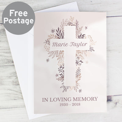 Personalised Floral Cross Card Greetings Cards Everything Personal