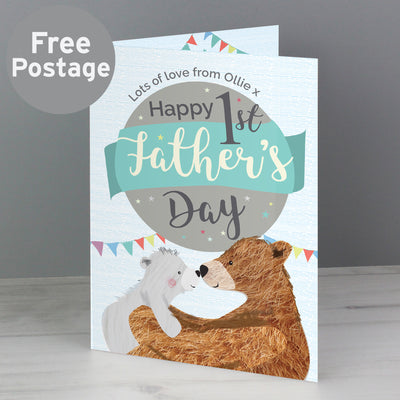 Personalised 1st Father's Day Daddy Bear Card Greetings Cards Everything Personal