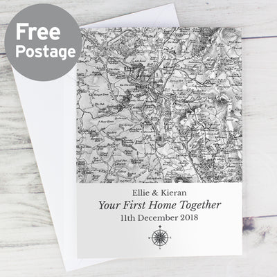 Personalised 1805 - 1874 Old Series Map Compass Card Greetings Cards Everything Personal