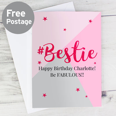 Personalised #Bestie Card Greetings Cards Everything Personal