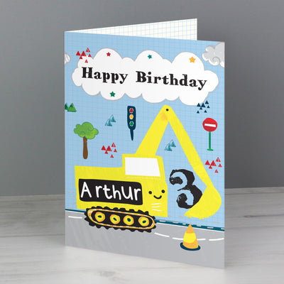 Personalised Digger Birthday Card Greetings Cards Everything Personal