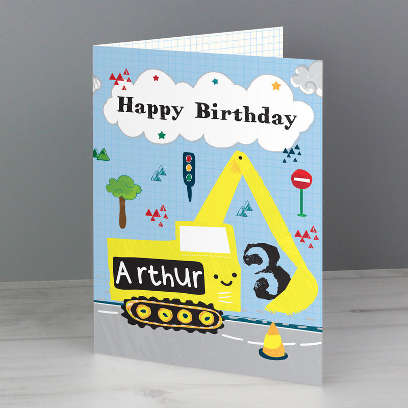 Personalised Digger Birthday Card Greetings Cards Everything Personal