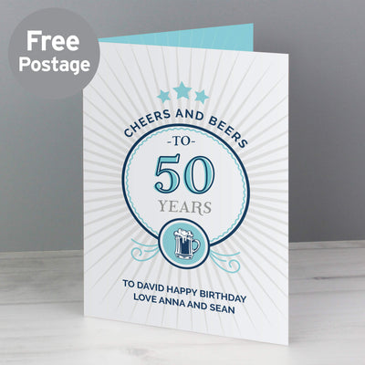Personalised Cheers and Beers Birthday Card Greetings Cards Everything Personal