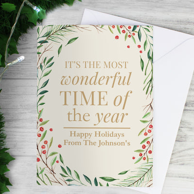 Personalised Wonderful Time of The Year Christmas Card Greetings Cards Everything Personal