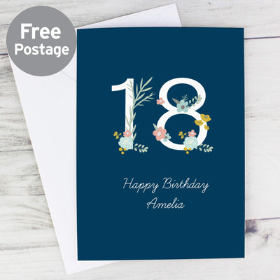 Personalised Floral Age Birthday Card Greetings Cards Everything Personal