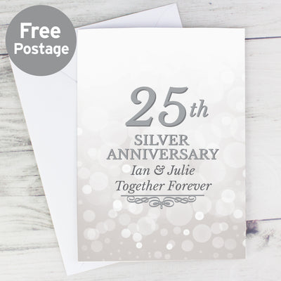 Personalised 25th Silver Anniversary Card Greetings Cards Everything Personal