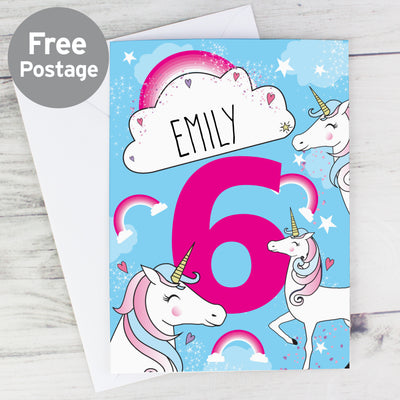 Personalised Unicorn Birthday Card Greetings Cards Everything Personal