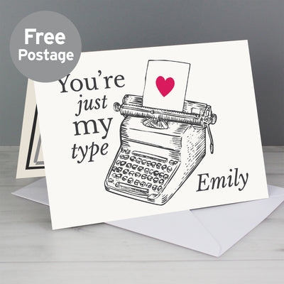 Personalised Just My Type Valentines Card Greetings Cards Everything Personal