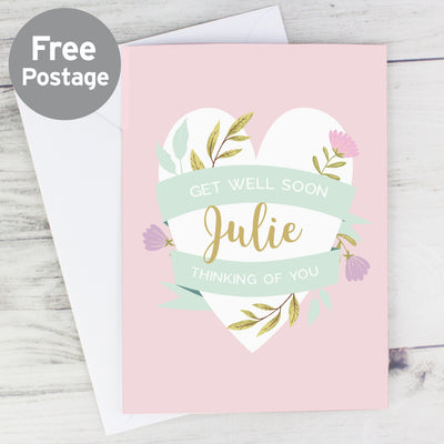 Personalised Floral Heart Card Greetings Cards Everything Personal