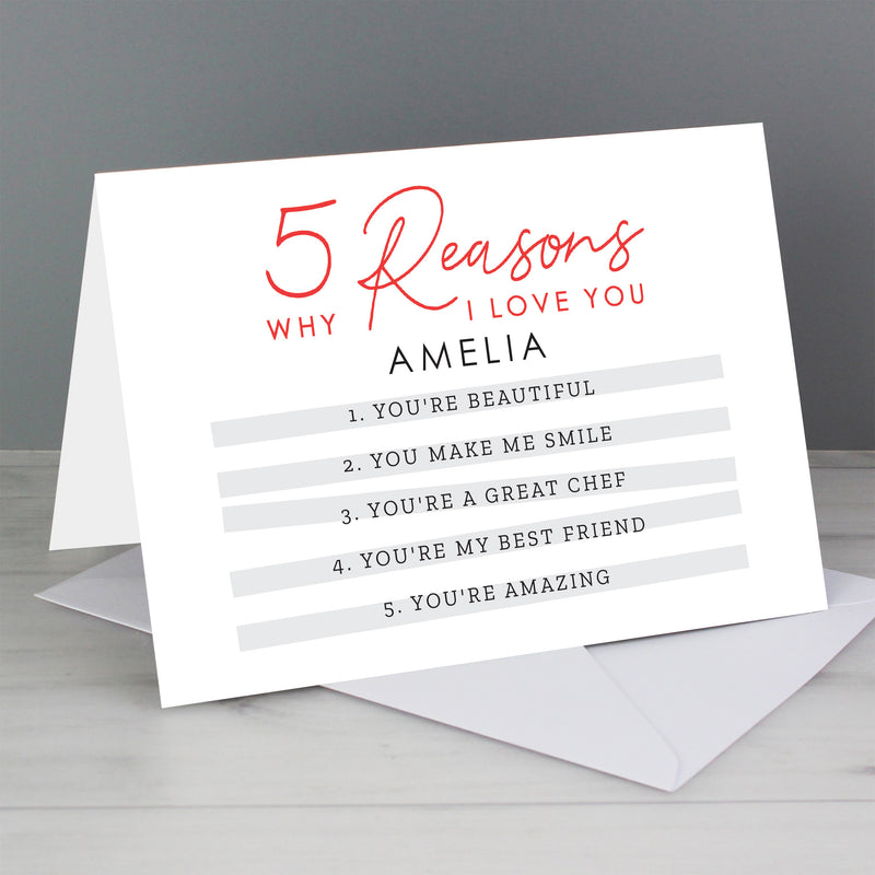 Personalised 5 Reasons Why Card Greetings Cards Everything Personal