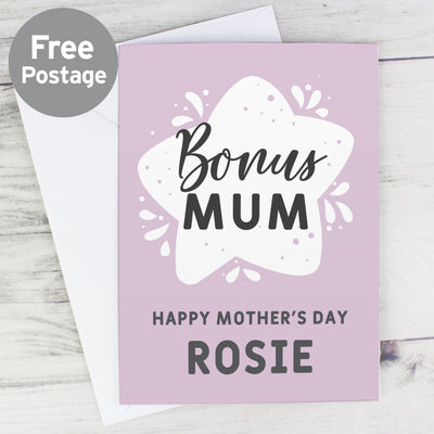 Personalised To My Bonus Mum Card Greetings Cards Everything Personal