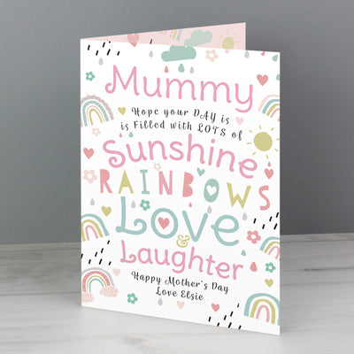 Personalised Rainbows & Sunshine Card Greetings Cards Everything Personal