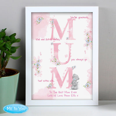 Personalised Me To You Mum White A4 Framed Print Photo Frames, Albums and Guestbooks Everything Personal