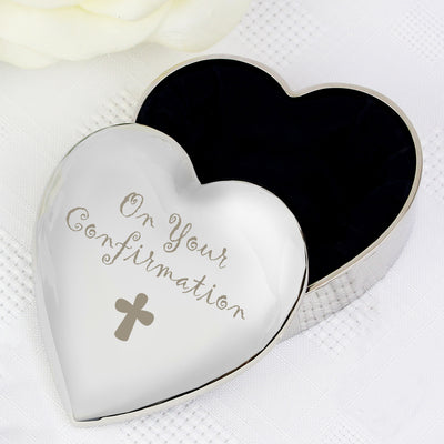Confirmation Cross Heart Trinket Box Trinket, Jewellery & Keepsake Boxes Everything Personal