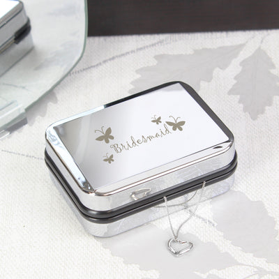 Bridesmaid Butterfly Necklace Box Trinket, Jewellery & Keepsake Boxes Everything Personal