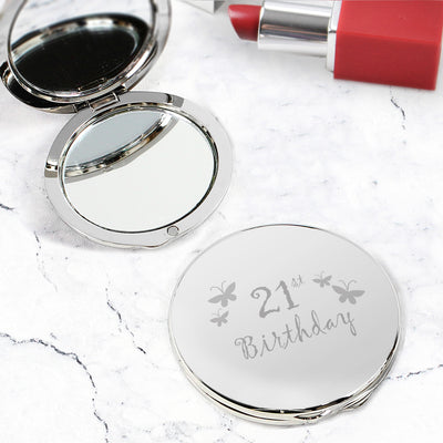 21st Butterfly Round Compact Mirror Keepsakes Everything Personal