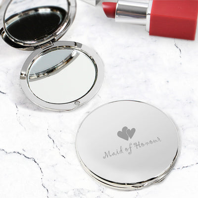 Maid of Honour Round Compact Mirror Keepsakes Everything Personal