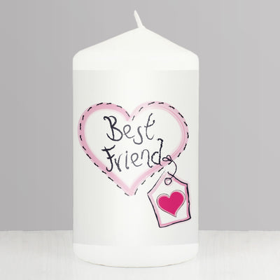 Best Friend Heart Stitch Pillar Candle Candles & Reed Diffusers Everything Personal